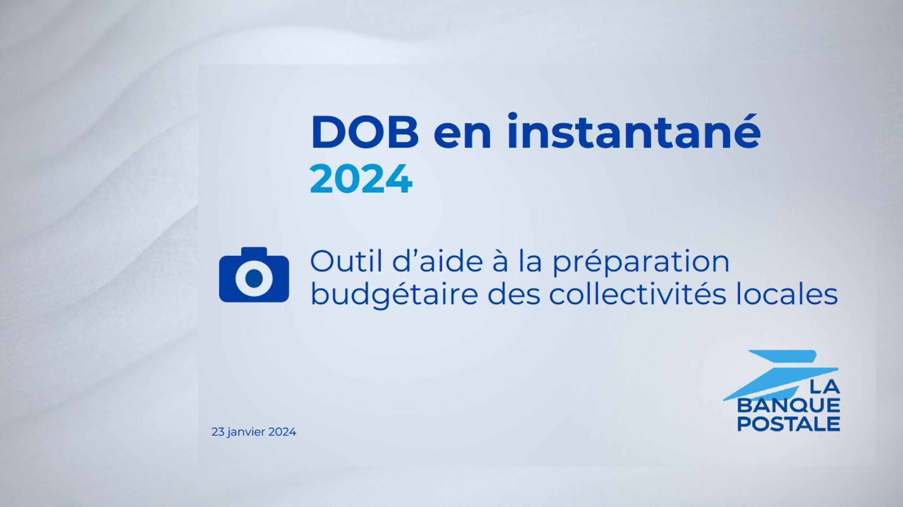 Première page de l'étude DOB en instantané, outil d'aide à la préparation budgétaire des collectivités locales